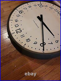 Vintage Stromberg Electric 24 Hour Military Wall Clock Large 21 Metal Art Deco