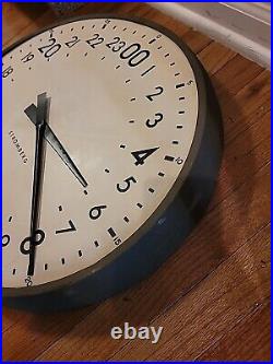 Vintage Stromberg Electric 24 Hour Military Wall Clock Large 21 Metal Art Deco