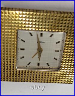 Vintage Swiss ANGELUS 8-Day Travel Alarm Clock 1109 WORKS