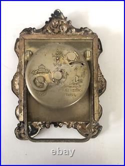 Vintage Swiss Sterling Silver Cyma Swiss Mantle Alarm Clock Wind Up As Is