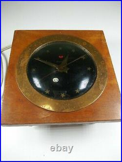 Vintage Telechron Electric Clock Model 4f57 A Art Deco Wood Frame