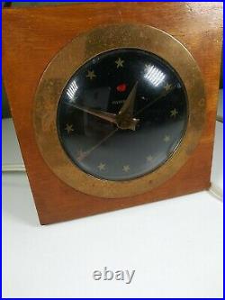 Vintage Telechron Electric Clock Model 4f57 A Art Deco Wood Frame