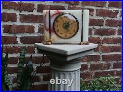 Vintage Telechron Model 4B155 Hampshire Pedara Onyx Art Deco Clock