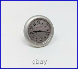 Vintage Tiffany & Co. Desk Clock Brass Silver Round