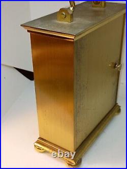 Vintage Tiffany & Co. Heavy Brass Mantel Desk Clock, Art Deco Design
