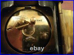 Vintage Tissot ASIAN MOTIF ART DECO CARRIAGE CLOCK DESK CLOCK BEDSTAND CLOCK
