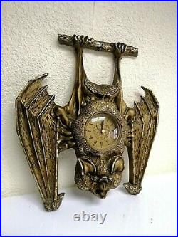 Vintage USSR BIG Wall Clock Bat Vampire Symbol From Dusk Till Dawn. Rare