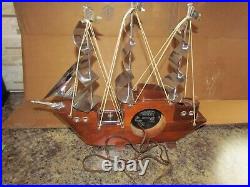 Vintage United Nautical Sailing Ship Electric Clock & Lamp Model 811 WORKING