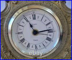 Vintage Uranio Brass Quartz Clock West Germany 16inx9inx4in Tested Very Good