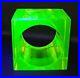 Vintage Uranium Glass True Art Deco 1930s Japanese Desk Table Clock Mount AS IS