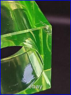 Vintage Uranium Glass True Art Deco 1930s Japanese Desk Table Clock Mount AS IS