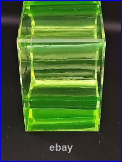 Vintage Uranium Glass True Art Deco 1930s Japanese Desk Table Clock Mount AS IS