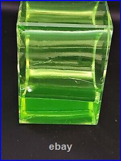 Vintage Uranium Glass True Art Deco 1930s Japanese Desk Table Clock Mount AS IS