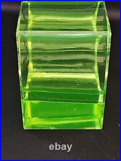 Vintage Uranium Glass True Art Deco 1930s Japanese Desk Table Clock Mount AS IS