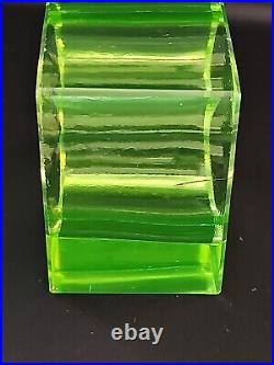 Vintage Uranium Glass True Art Deco 1930s Japanese Desk Table Clock Mount AS IS