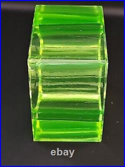 Vintage Uranium Glass True Art Deco 1930s Japanese Desk Table Clock Mount AS IS