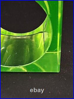 Vintage Uranium Glass True Art Deco 1930s Japanese Desk Table Clock Mount AS IS