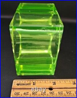 Vintage Uranium Glass True Art Deco 1930s Japanese Desk Table Clock Mount AS IS