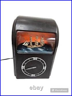 Vintage Vitascope Electric Clock Art Deco Bakelite Case Ship Great Britain Rare