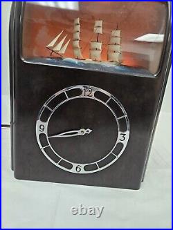 Vintage Vitascope Electric Clock Art Deco Bakelite Case Ship Great Britain Rare