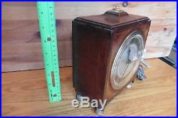 Vintage Warren Telechron Co clock mantle shelf footed wooden art deco electric