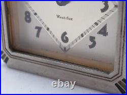 Vintage Westclox Dura Metal Case Small Alarm Clock Art Deco Model 61-j, Working