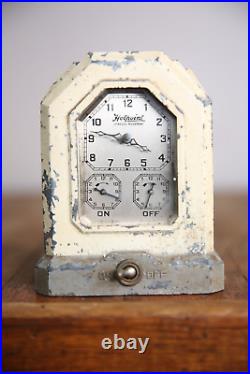 Vintage Wind Up Clock 1920 Hotpoint Jeweled Automatic Range Timer Art Deco Stove