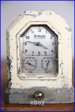 Vintage Wind Up Clock 1920 Hotpoint Jeweled Automatic Range Timer Art Deco Stove