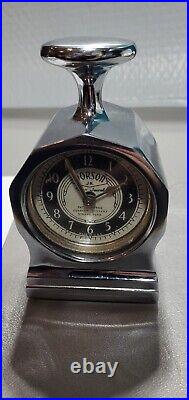 Vintage Working Chrome Plate Dorson Jr Time Date Stamp Clock Art Deco DR office