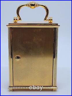Vintage Working IMHOF Bucherer Swiss 15J Gilt Brass Mid Century Carriage Clock