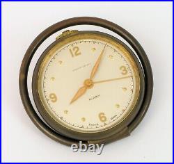 Vintage Wright Kay & Co Bronze Travel Desk Alarm Clock Swiss 8 Day Art Deco