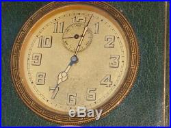 Vintage h. Wound Art Deco beautiful 8 day clock serviced in leather travel case