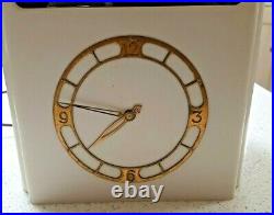 Vitascope 1941 Electric Cream Bakelite Clock With Sail Ship Rare