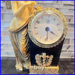 Vntg Mantle Clock Art Deco Nouveau Empire Style Fairy Hollywood Regency Bakelite