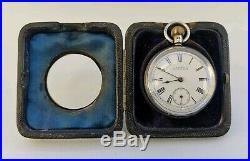 Vtg 1904 Art Deco Solid Silver Travel Clock & 1899 Waltham Hillside Pocket Watch
