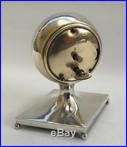 Vtg 1927 Art Deco Solid Silver HAC Hamburg American Mantel Bedside Desk Clock