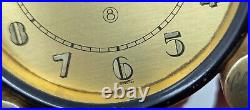 Vtg. 1930s Art Deco LeCoultre 8-Day Desk Clock Black & Brass, pre-Jaeger