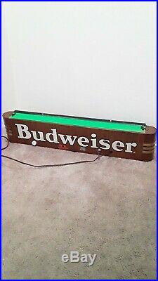 Vtg 1940s Budweiser Beer Art Deco Lighted Sign Tin Gasoline Oil Gas Pump Plate