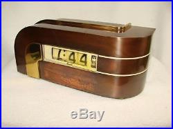 Vtg Art Deco Machine Age Lawson Zephyr Digital clock-C. 1935-Brass & Copper Case