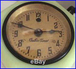 Vtg Art Deco Slag Glass Cadillac Electric Timer Desk Clock By Vidrio Products