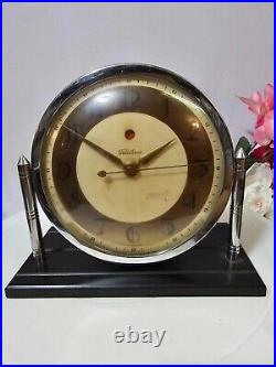 Vtg Art Deco Warren Telechron Electric Chrome Clock Model 4f51-b Made Usa-read