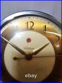 Vtg Art Deco Warren Telechron Electric Chrome Clock Model 4f51-b Made Usa-read