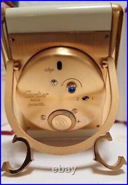 Vtg Cartier Must de Cartier Tank Quartz Alarm Clock in Original Box 7505 calibre