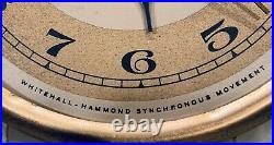 Vtg Hammond Clock Art Deco Marble Mantle Whitehall Synchronous Electric Runs