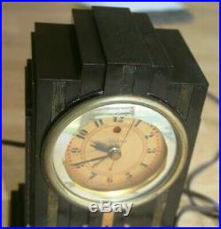 Vtg Telechron Electrolarm 700 Art Deco Skyscraper Style Clock, Working, with Alarm