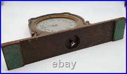 Vtg Waltham Art Deco Mantle Clock Wooden Wind Up Working Table Detailed