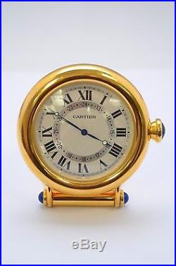 W097 Cartier Art Deco Vintage Desk Alarm Clock 100% Authentic