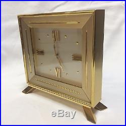 WEBB C BALL CO Cleveland Brass 8 Day Art Deco Desk Clock