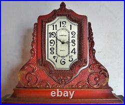 Waltham 8 Day Art Deco Wood Mantel Clock