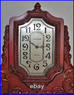 Waltham 8 Day Art Deco Wood Mantel Clock